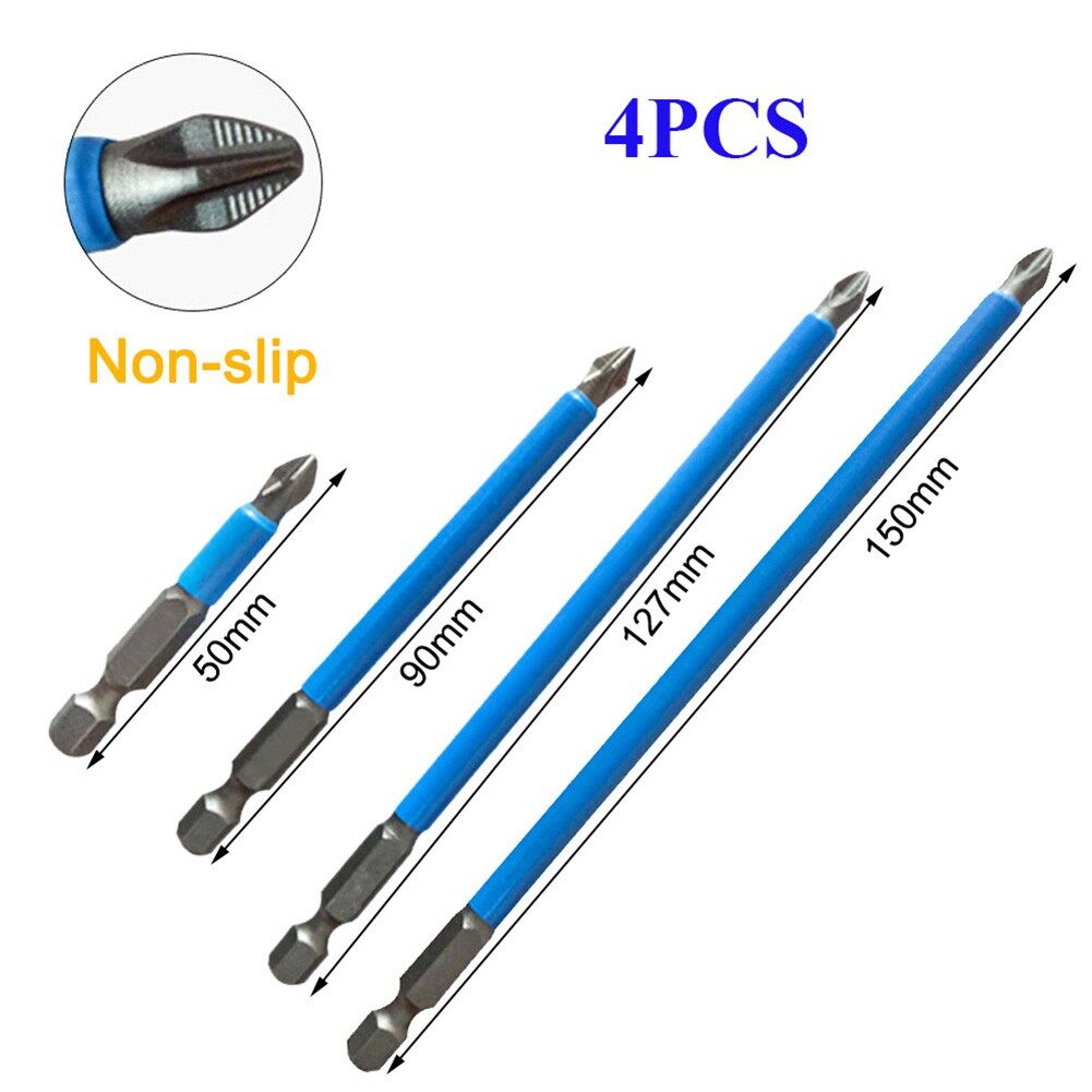 Toolstar 4 cái chuôi lục giác từ tính 1/4 bộ mũi khoan tuốc nơ vít ph2 chống trượt, thép s2