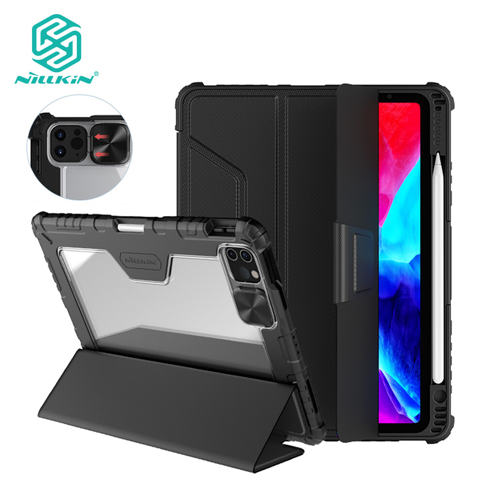 Nillkin iPad Ốp Lưng Cho iPad Pro 11 12.9 10.2 10.9 2022 2021 2020 2019 / iPad gen 9 2021 / iPad Air 5 / iPad mini 6 2021 / iPad 8th gen / iPad Air 4 Ốp iPad Từ Tính Vỏ Bảo Vệ Máy Ảnh Với Giá Đỡ Bút Chì Bao Da Tự Động Ngủ
