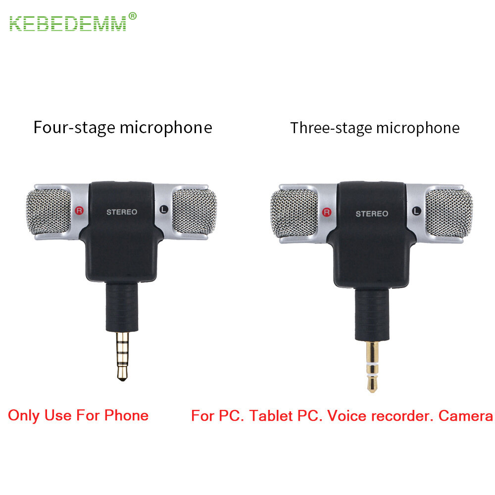 Micro mini mic thu âm âm thanh nổi giắc cắm 3.5mm cho máy tính xách tay điện thoại