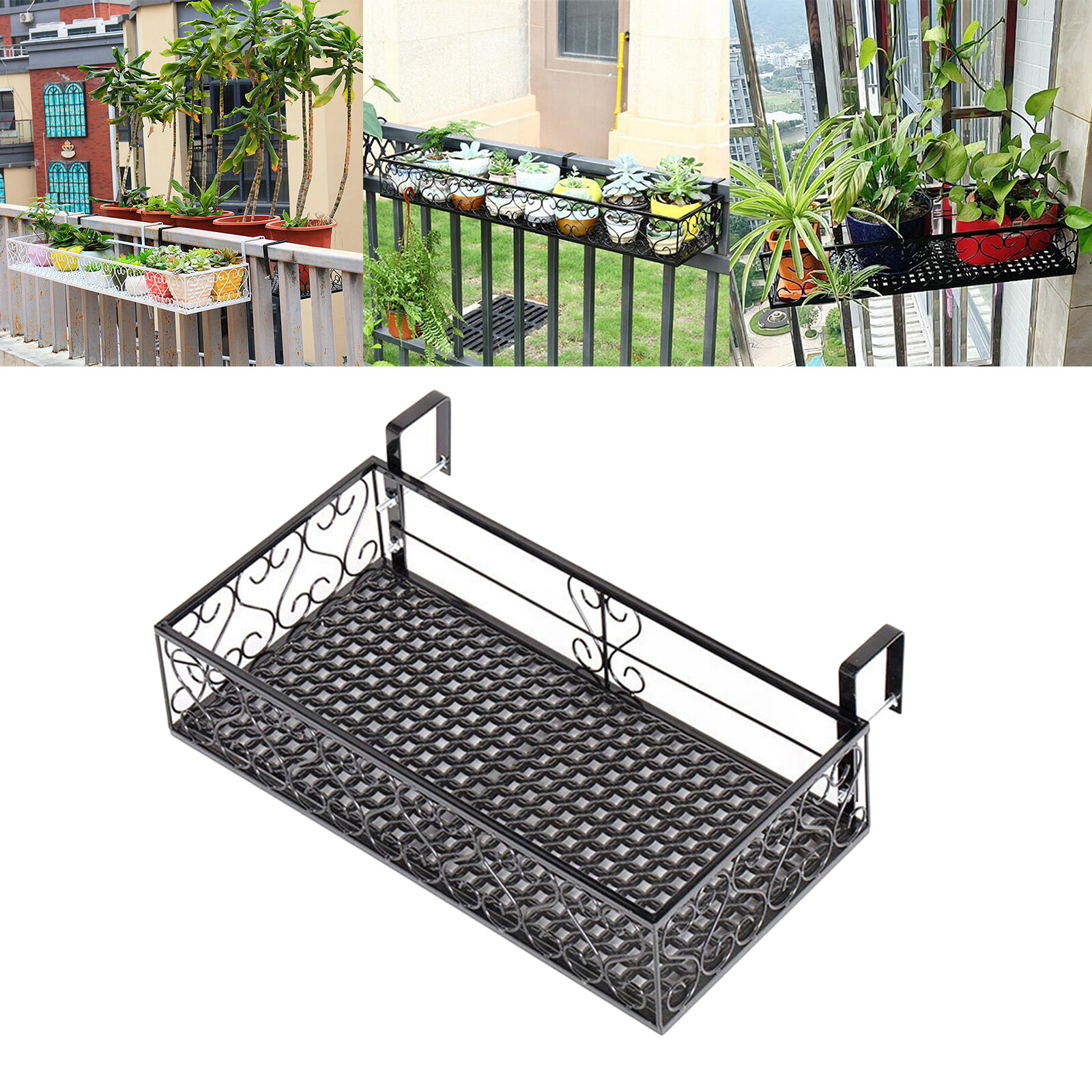 Chậu hoa ban công lazarastores kệ lan can giá treo hoa kim loại giá để nồi kệ lan can cây, giá treo chậu trồng cây bằng sắt cho chậu trồng cây trong nhà ngoài trời