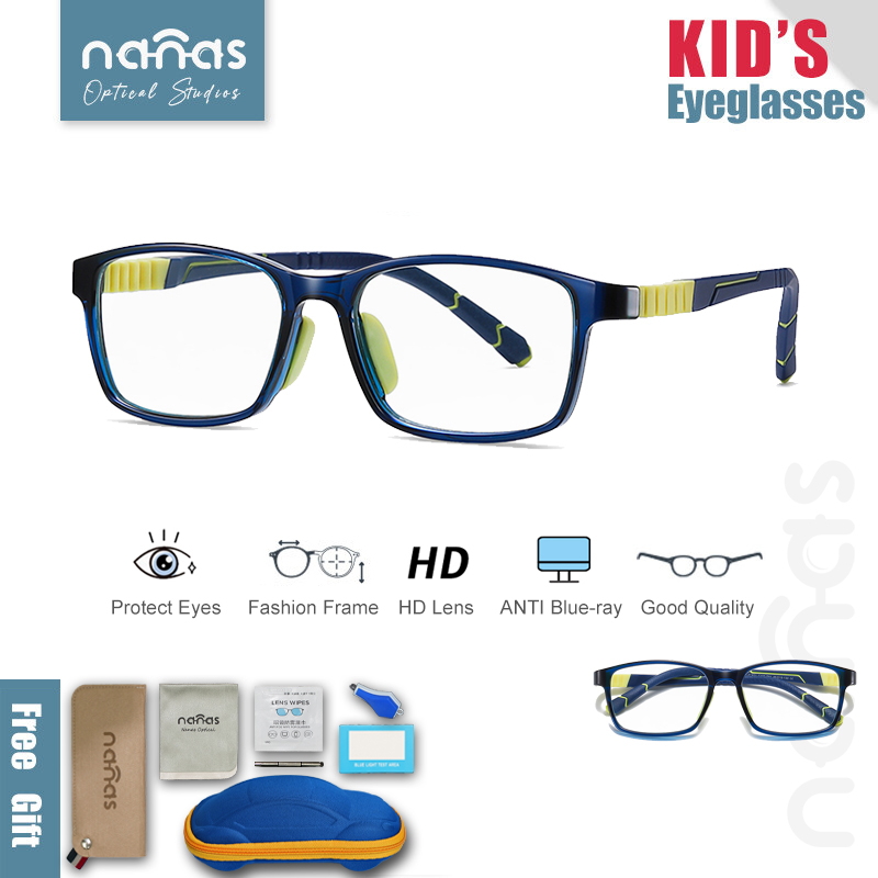 Nanas Trẻ Em Của Kính Mắt Kính Chống Bức Xạ Cho Trẻ Em/Chống Ánh Sáng Màu Xanh Bảo Vệ Mắt Kính/Có Thể Thay Thế Ống Kính/Chất Lượng Cao Khung Linh Hoạt/8-12 Tuổi ZC821