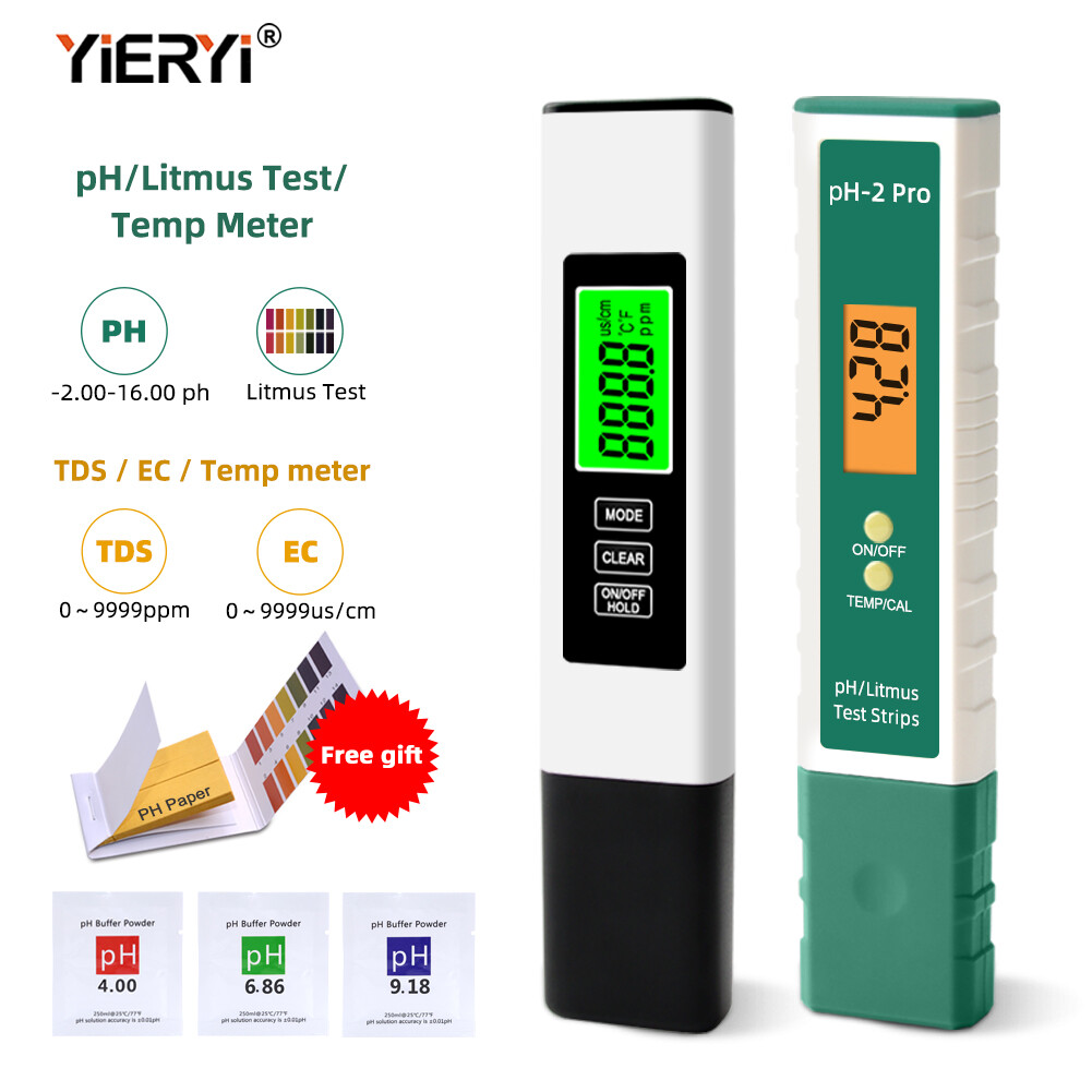 Yieryi Máy Đo Nhiệt Độ PH TDS EC Cập Nhật, Máy Kiểm Tra Chất Lượng Nước Với Dải Kiểm Tra Độ PH Dùng Cho Bể Bơi Thủy Canh Nước Uống