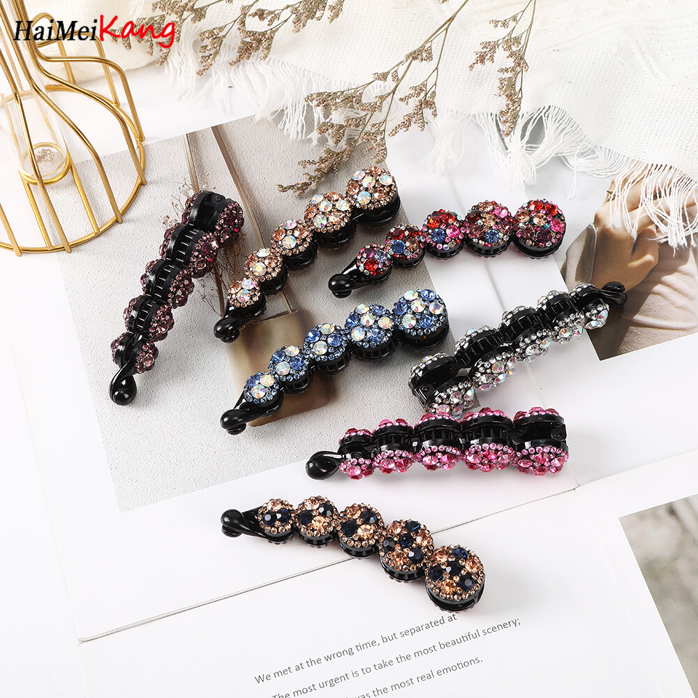 Kẹp Tóc Kim Cương Giả Cổ Điển 10.5Cm Thời Trang Cho Nữ Kẹp Tóc Hình Chuối Kẹp Tóc Đuôi Ngựa Phụ Kiện Tóc