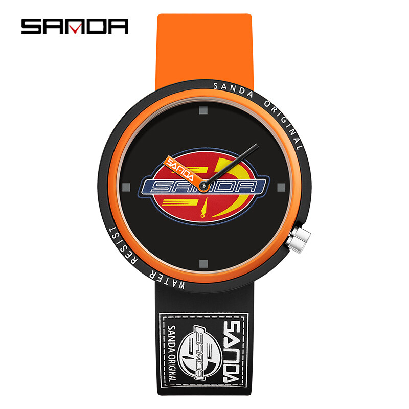 Sanda Fashion Personality Replaceable Silicone Strap Outdoor Sports Waterproof Luxury Quartz Watch Gift SD3202-1 ราคา 280 บาท*ส่งฟรี