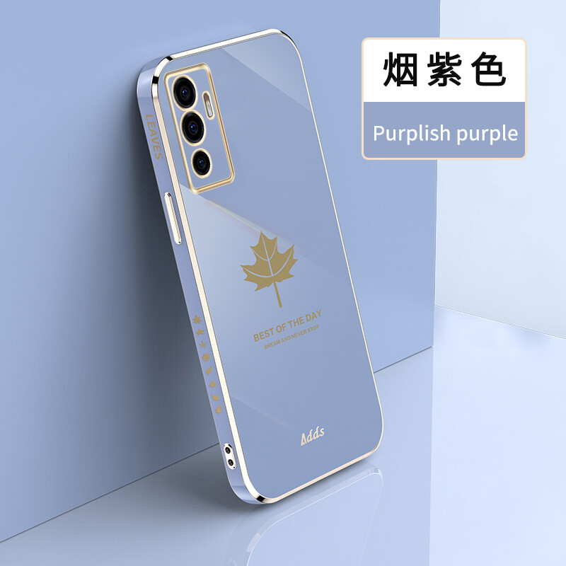 ốp lưng VIVO V23e Ốp Cho Vivo V23e 4G / Vivo V23e 5G 【Ốp Điện Thoại Chống Sốc Silicon Mềm Lá Phong Mạ Điện】