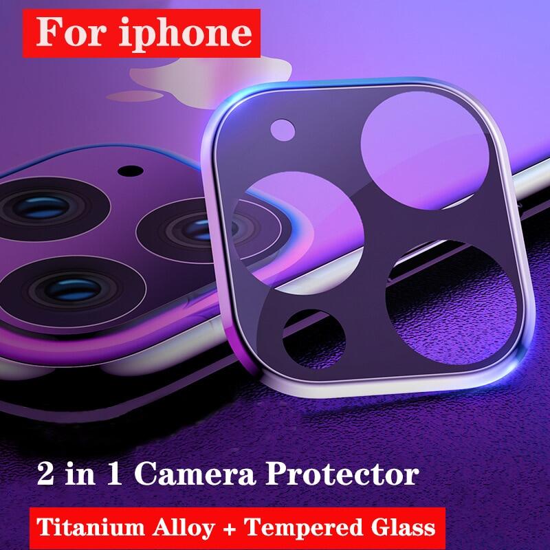 Máy Ảnh Protector Dành Cho iPhone 12 Mini 11 Pro Max Hợp Kim Titan 2 Trong 1 + Miếng Dán Ống Kính Mặt Sau Bằng Kính Cường Lực Full Bìa Trường Hợp