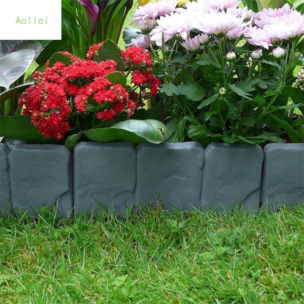 Aollei grey đá hiệu ứng nhựa hàng rào nhà máy biên giới vườn cạnh hoa