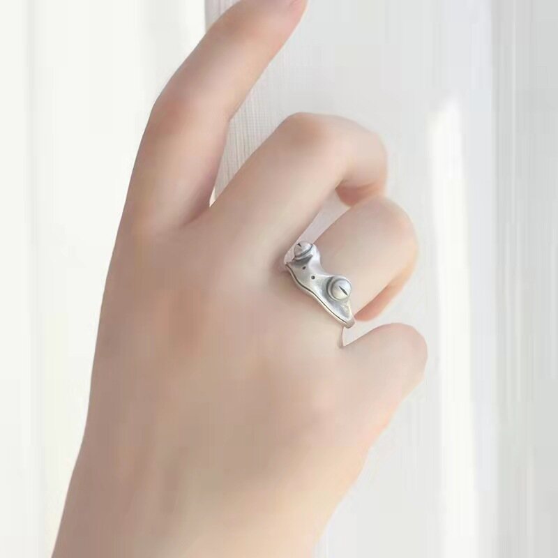 【 Thebestlove88 】Nhẫn Hình Ếch Phong Cách Bohemian Cổ Điển Cho Nam Nữ Nhẫn Tuyên Bố Nữ Unisex Có Thể Thay Đổi Kích Thước Mở Cổ Điển Thiết Kế Nghệ Thuật Quà Tặng Màu Bạc