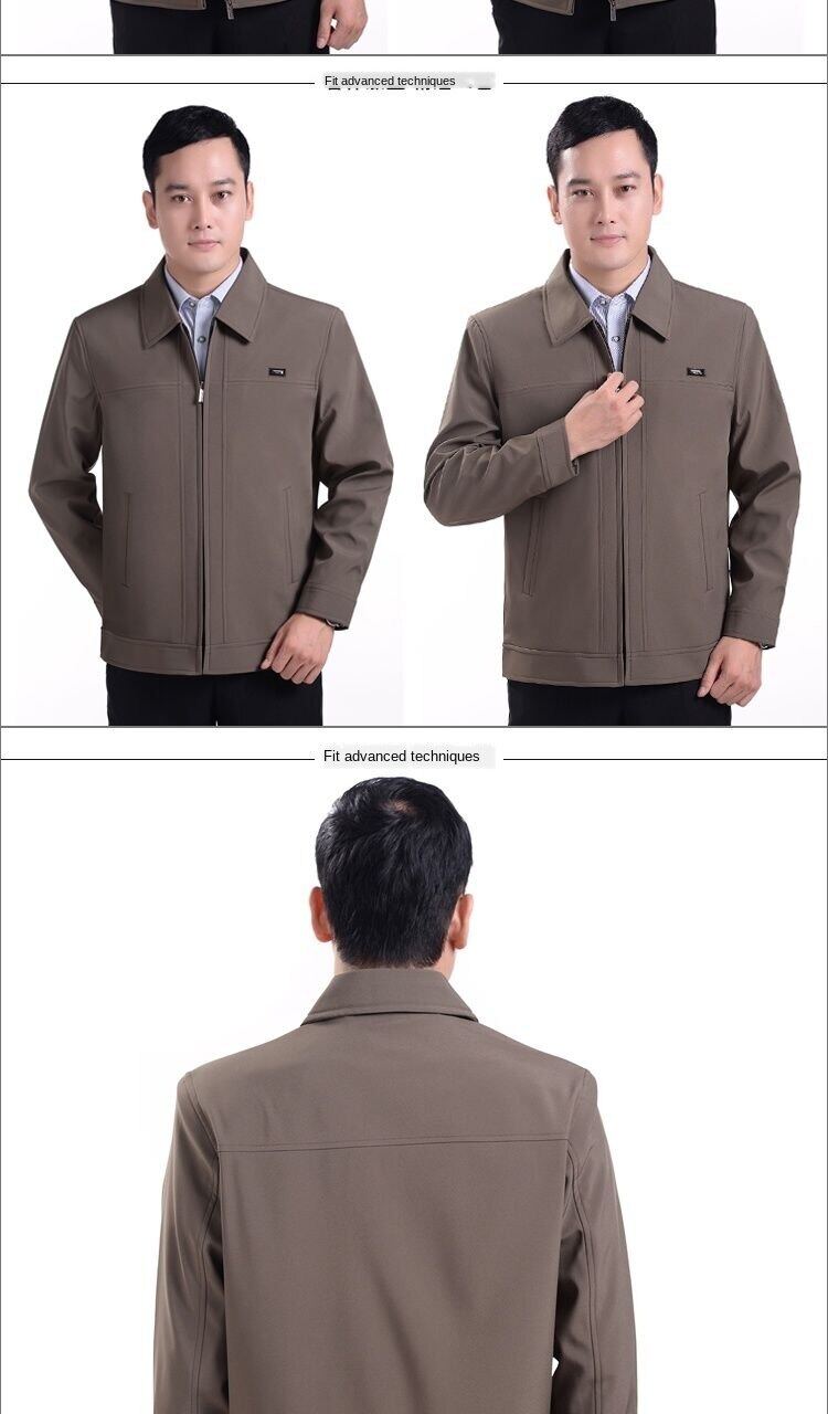 Thick/thin spring middle-aged men's jacket casual jacket coat middle-aged and elderly men's gown dad outfit