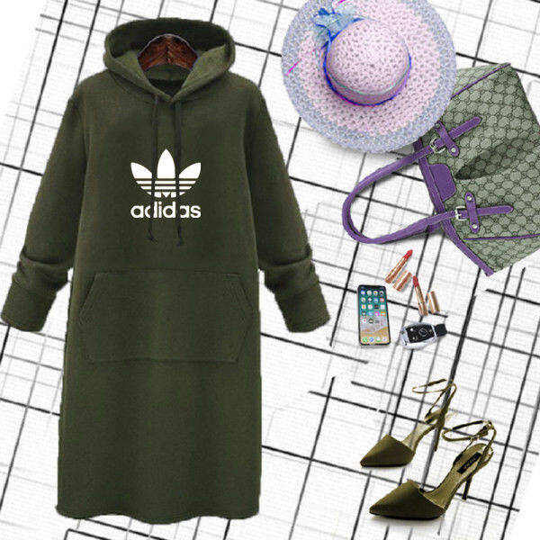 🔥miễn phí vận chuyển váy thường ngày cotton dài tay mới cho nữ adidaseˉ váy áo len váy rộng và thoải mái