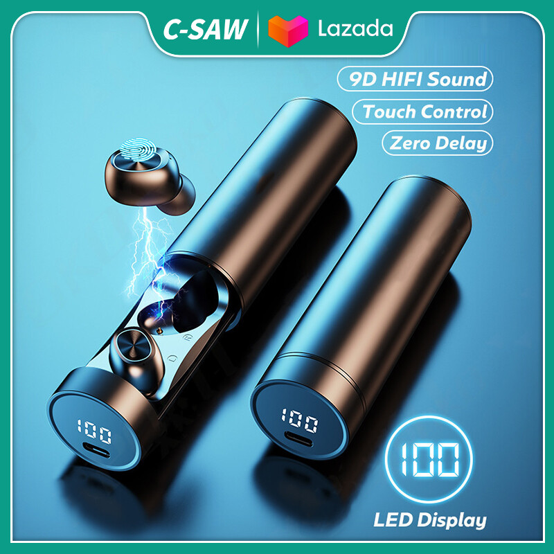 C-SAW Tai Nghe Bluetooth B9 TWS Mới, Tai Nghe Thể Thao HIFI 9D Không Dây 5.0 Tai Nghe Có MIC Chơi Game Tai Nghe Âm Nhạc Dành Cho Xiaomi Samsung Huawei