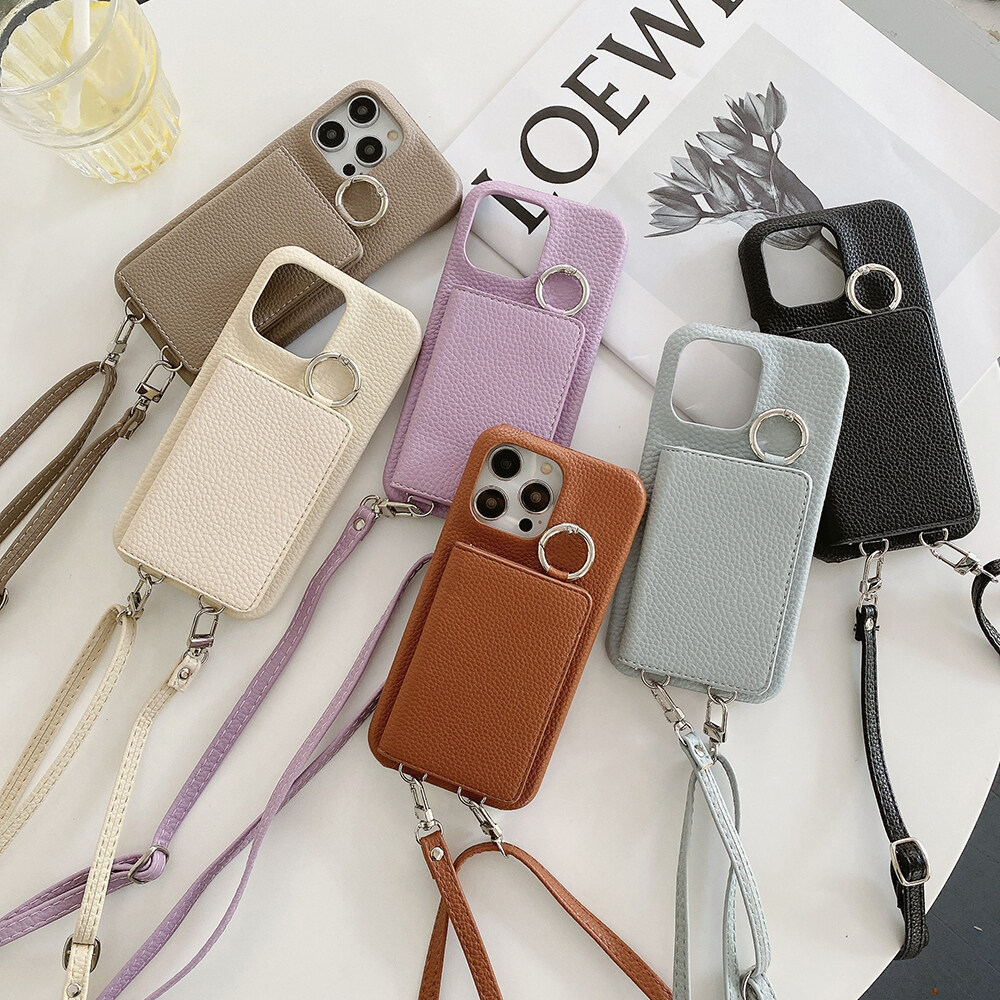 Women Vegan Wallet Leather Detachable Crossbody Card Holder Strap Shockproof Kickstand Phone Mirror Makeup Cosmetic Pocket Case For iphone 16 pro max 15 14 13 Pro Max iphone 11 Pro iphone 12 Pro 13 mini XR XS Max X 8 7 Plus SE 2022 Cover