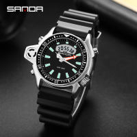 SANDA Creative Men Watch Sports Luxury Men Fshion Waterproof Quartz LED Multi-function Swimming Military Mens Watch 3008