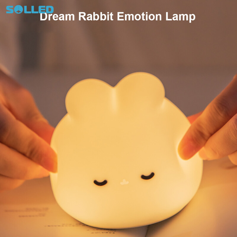 SOLLED Led Cute Rabbit Silicone Night Light 3 Levels Adjustable Usb