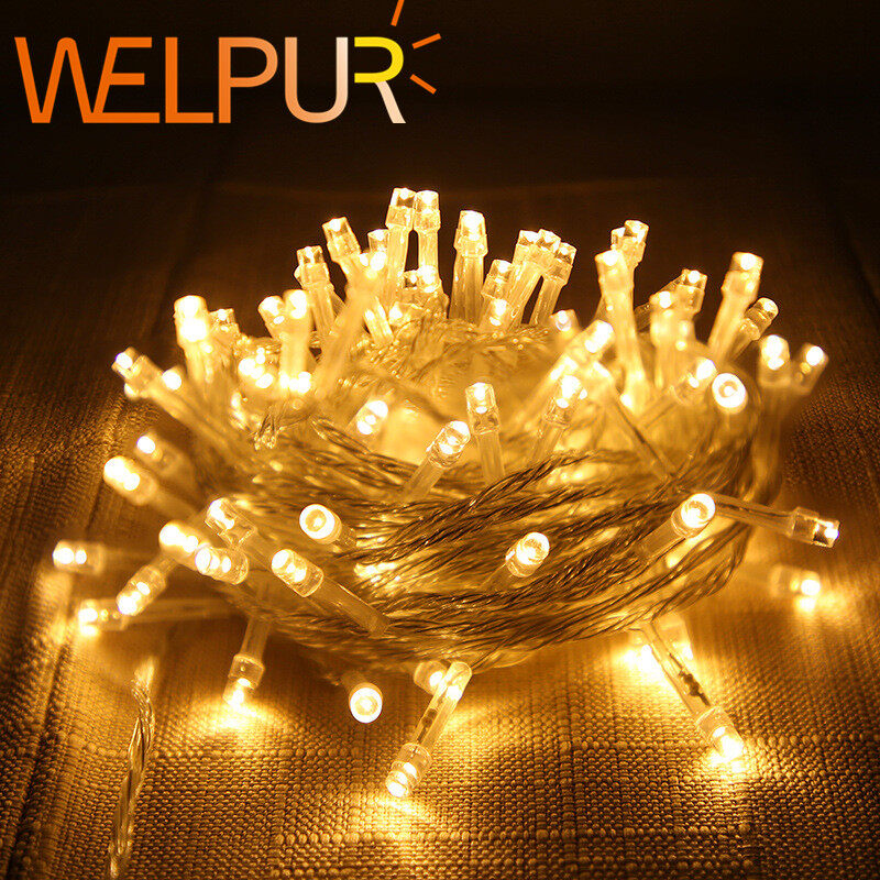Đèn Led Thần Tiên, Đèn Dây AC220V 50M Đèn Giáng Sinh Cắm Chuẩn EU Vòng Hoa Tiệc Cưới Giáng Sinh HolidayDecoration Chiếu Sáng Ngoài Trời Không Thấm Nước 8 Chế Độ
