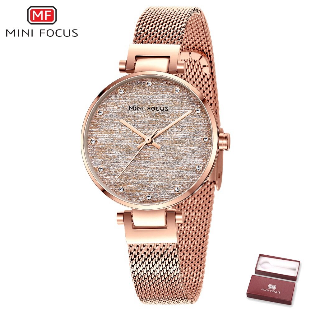 MINI FOCUS Đồng Hồ Thương Hiệu Cao Cấp Hàng Đầu MF0328L Đối Với Phụ Nữ, Đồng Hồ Thạch Anh Nữ Thời Trang, Xu Hướng Đồng Hồ Đeo Tay Quà Tặng Cho Nữ Mứt Tangan Wanita