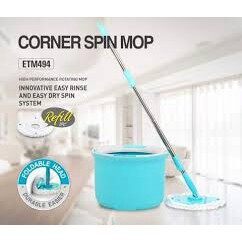 ️🎯 bộ cây lau nhà lock&lock xoay tay 2 bông lau corner etm494
