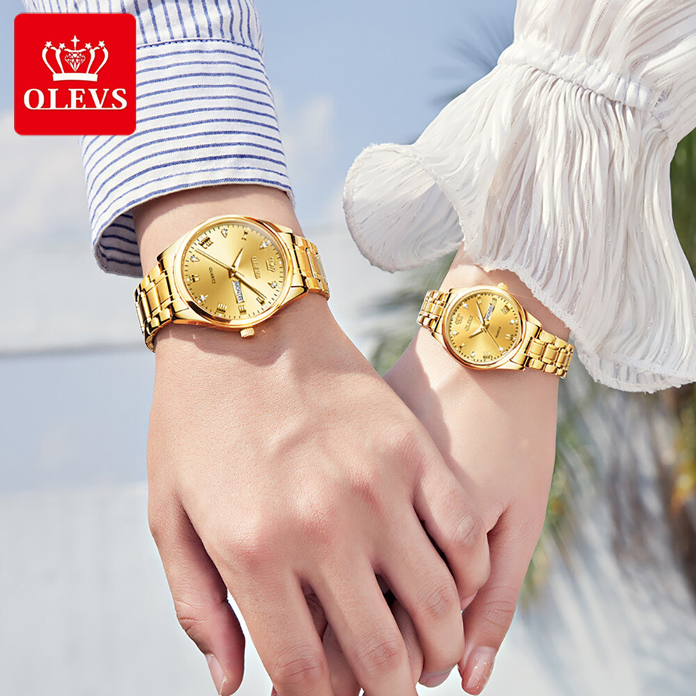 Hot Deals Couple watch OLEVS đồng hồ nam đồng hồ nữ chống nước cao cấp hàng hiệu 2pcs