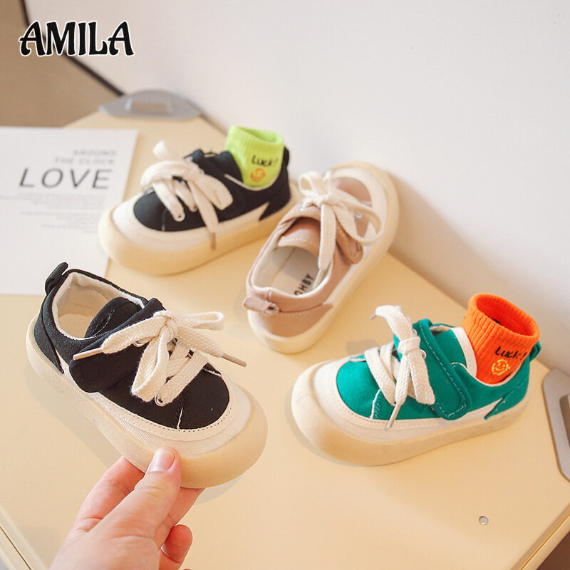Amila hổ Đội Trưởng Đội Giày dép trẻ em bé trai và bé gái vải bạt Hàn Quốc