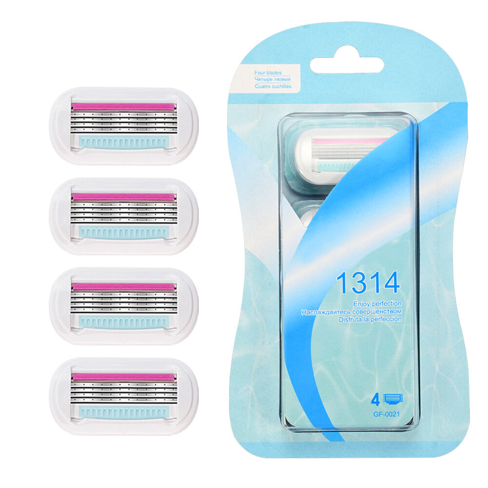 Beautybigbang 4 lưỡi dao cạo râu bờm cái/bộ lưỡi dao cạo an toàn