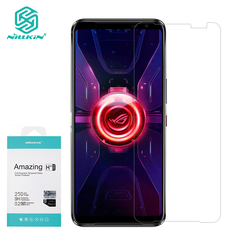 Nillkin Siêu Mỏng 9H Kính Cường Lực Untuk Asus ROG Phone 3 ZS661KS Miếng dán màn hình điện thoại H + Pro 0.22MM Chống Cháy Nổ Bảo Vệ Màng Kính Cường Lực