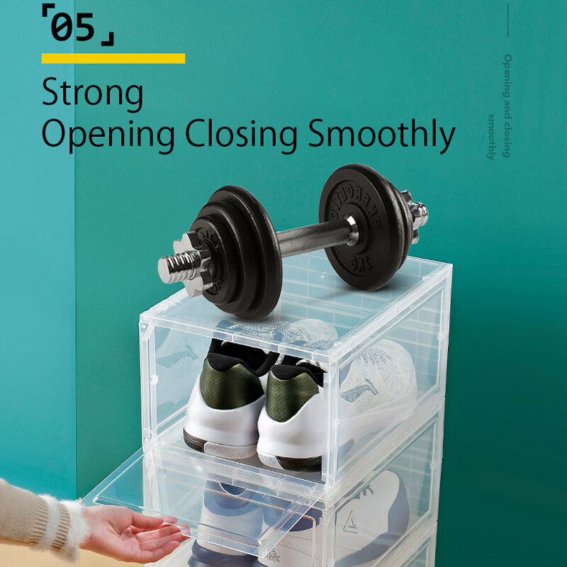 1/2/3 piezas plegable del zapato plástico transparente caja de