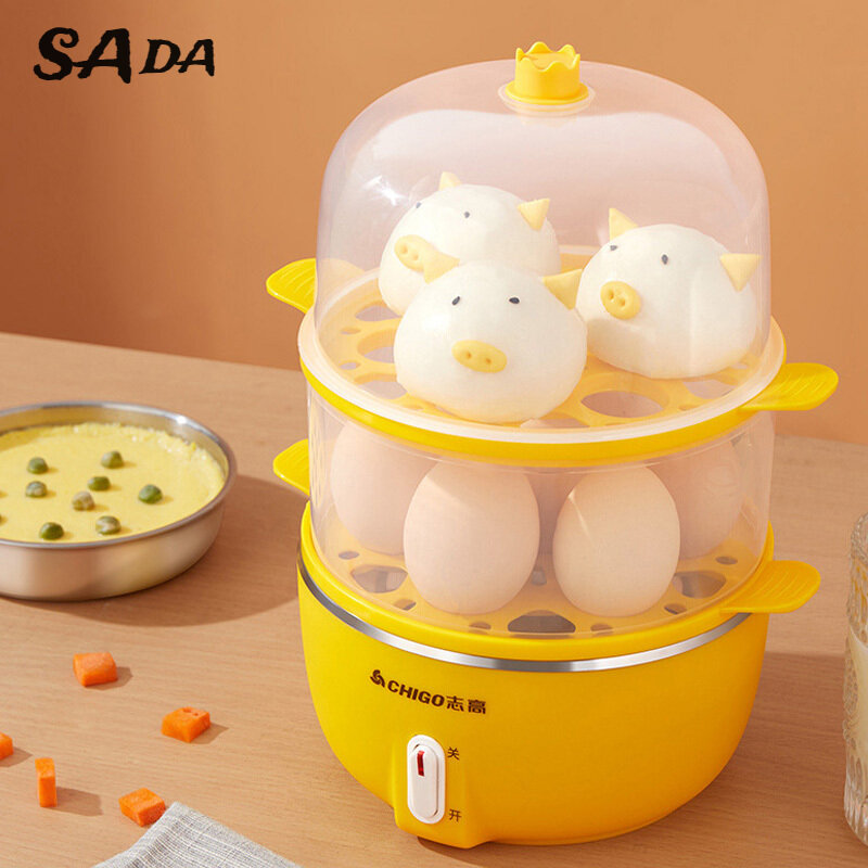 SADA Multifunctional egg cooker automatic power off small 1 person steamed egg home steamed egg machine gift