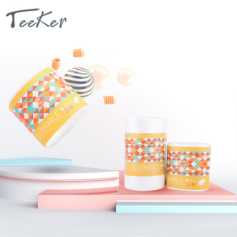 Teeker 100pcs/roll Baby Disposable Bamboo Fiber Diaper Towel Infant Toddler Eco-Friendly Full Viscose Diaper Pads Makeup Remover ราคา 164 บาท*ส่งฟรี
