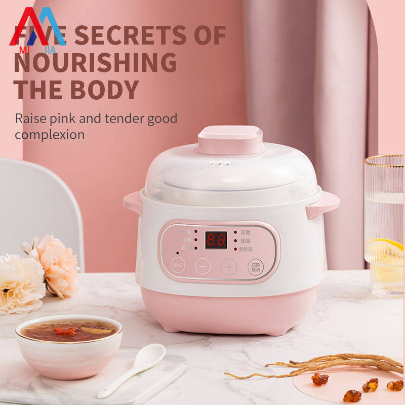 Xiaomijia nồi chưng yến mini nồi hầm bằng gốm bảo quản sức khỏe nồi súp tách biệt với cốc hầm nước và điện hẹn giờ đa năng tại nhà hầm điện nồi hầm