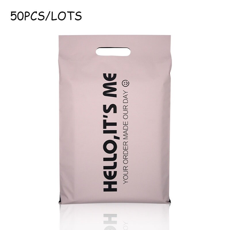 [HOT LZLIOGWOHIOWO 537 HOT] 50 CÁi Túi Phong Bì HELLO IT'S ME Keo Tự Dán Quần Áo Túi Chuyển Phát Nhanh Poly Dày Không Thấm Nước Trắng Màu Túi Nhỏ Túi