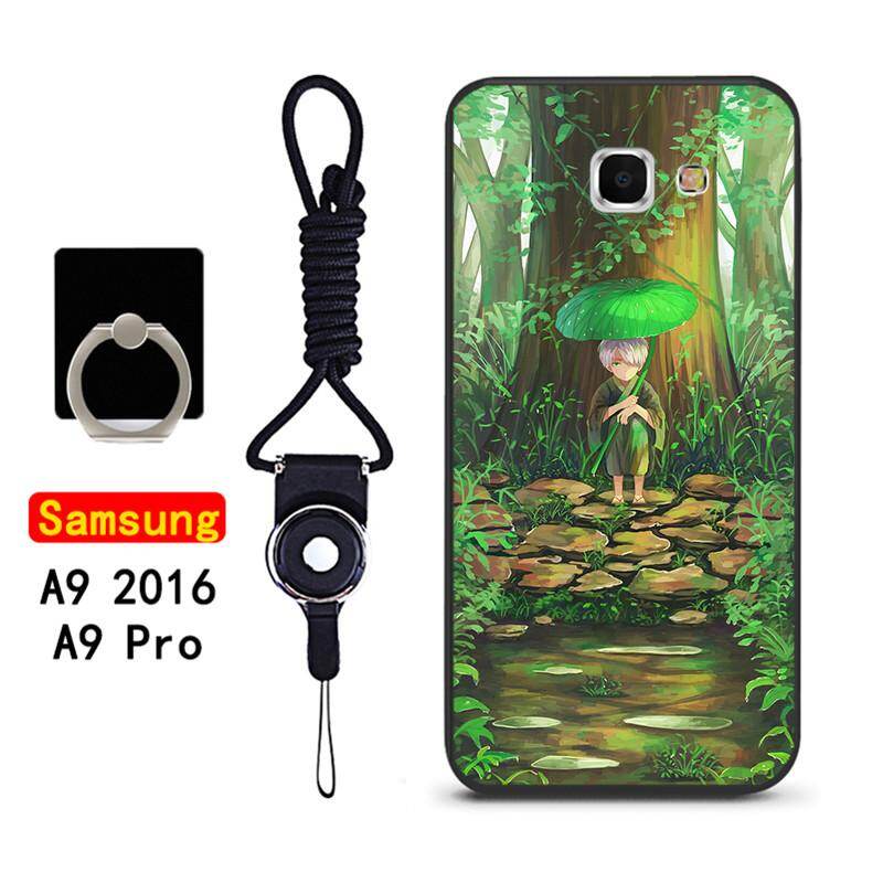 Cho Samsung Galaxy A9 2016 / A9000 Samsung Galaxy A9 Pro 2016 / A9100 Vỏ Điện Thoại Lưng Sơn Silicon Mềm Bìa Cao Su Trường Hợp Với Chuỗi & Vòng