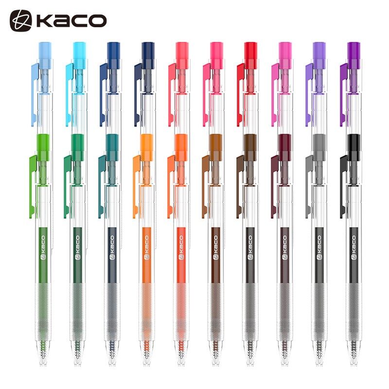 Bút Trung Tính 20 Màu KACO TURBO K5 Bút Chống Nước Dung Tích Lớn 0.5