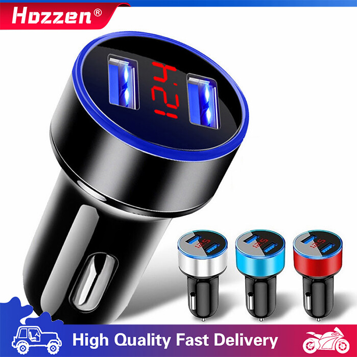 Hozzen Bộ Chuyển Đổi Sạc Xe Hơi USB Kép, Bộ Sạc Điện Thoại Trên Xe Hơi Thông Dụng USB Tự Động Sạc Nhanh 5V 3.1A Màn Hình LED Dành Cho Điện Thoại Thông Minh
