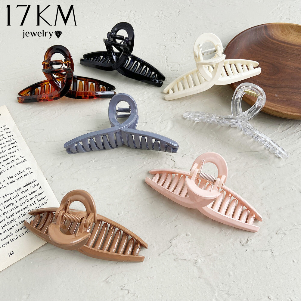 17KM Thời Trang Đầy Màu Sắc Móng Vuốt Clip Acrylic Trong Suốt Cá Mập Kẹp Tóc Kẹp Tóc Nữ Cô Gái Cái Mũ Phụ Kiện Tóc
