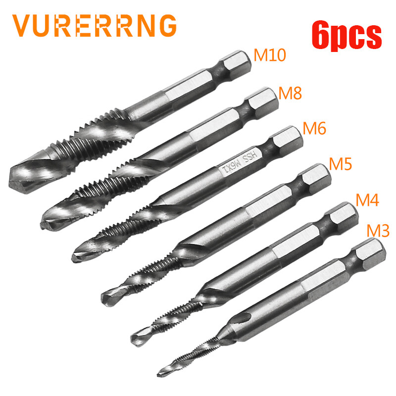 M3 M4 M5 M6 M8 M10 HSS Mũi Khoan Composite Hex Shank Khoan & Tap Côn Công Cụ Bits Phần Lục Giác Xử Lý Hợp Chất Tap Khoan Bits
