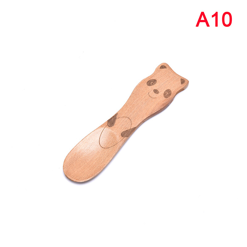 CHILD Cute Animal Wooden Spoons for Children Kids Tableware Feeding Spoon Kitchen Tool