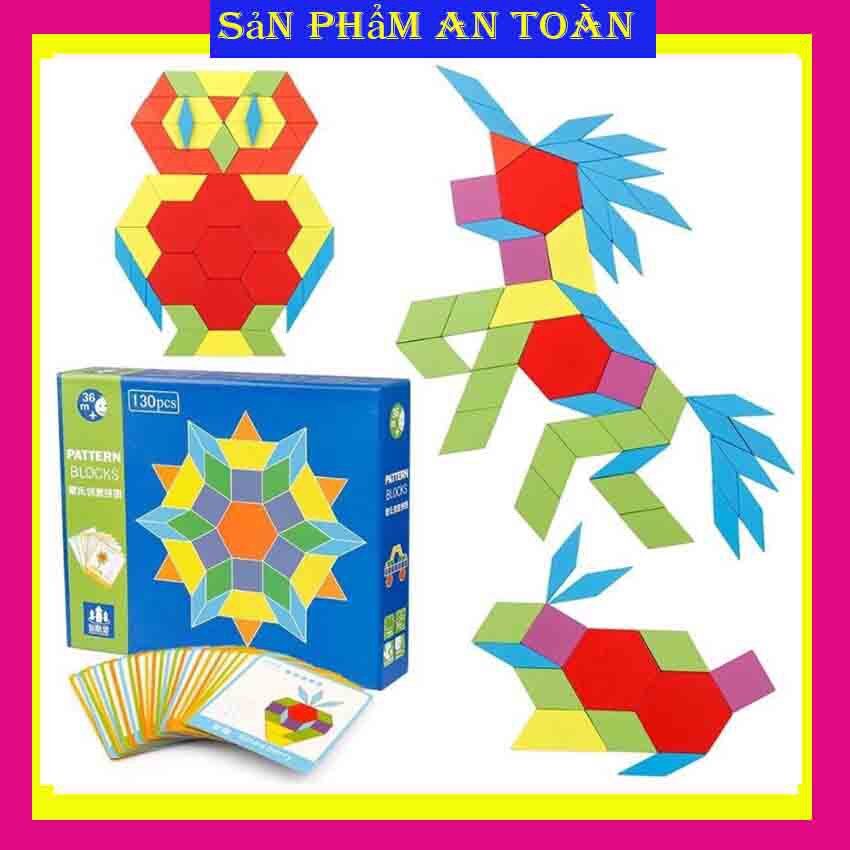 Bộ đồ chơi xếp hình sáng tạo puzzle block 130 chi tiết xịn xò cho bé thoả sức sáng tạo