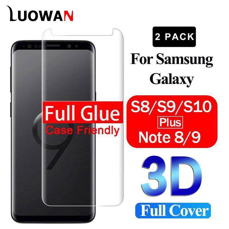 Luowan [2 Gói] cho Samsung Galaxy S8 S9 cộng với phủ keo toàn bộ 3D kính cường lực miếng bảo vệ màn hình [trường hợp thân thiện][0.18mm siêu mỏng cao nhôm] chống trầy xước/vân tay rõ ràng