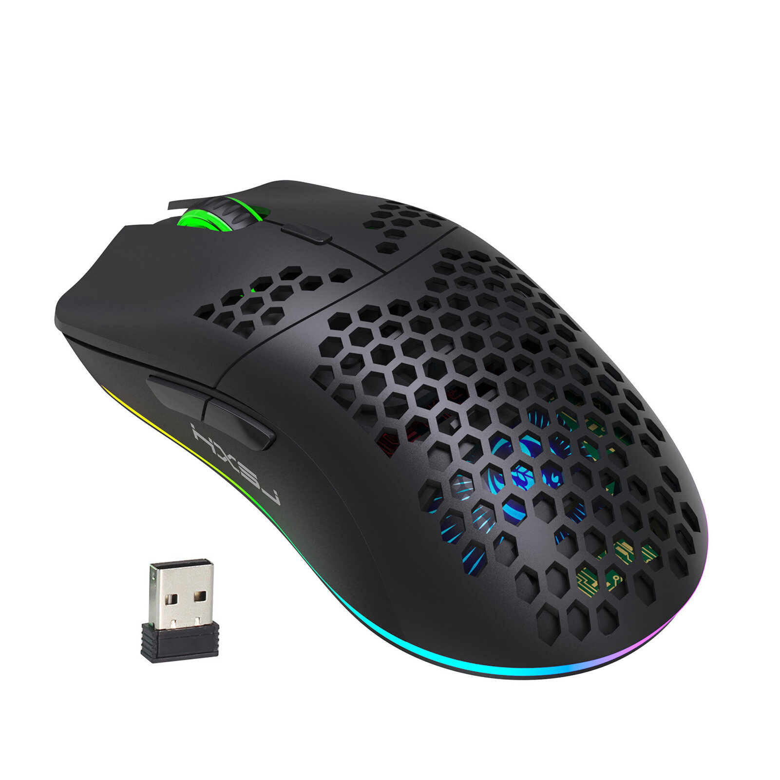 HXSJ T66 Mouse Gaming Nirkabel RGB 2.4G 