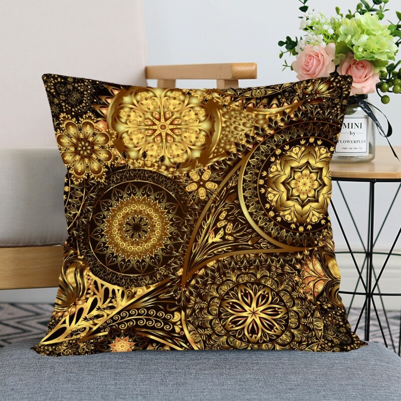 「Touch Home textiles」 New GoldPillow Case For HomePillows Cover Invisible Zippered Throw PillowCases 40X4045X45cm