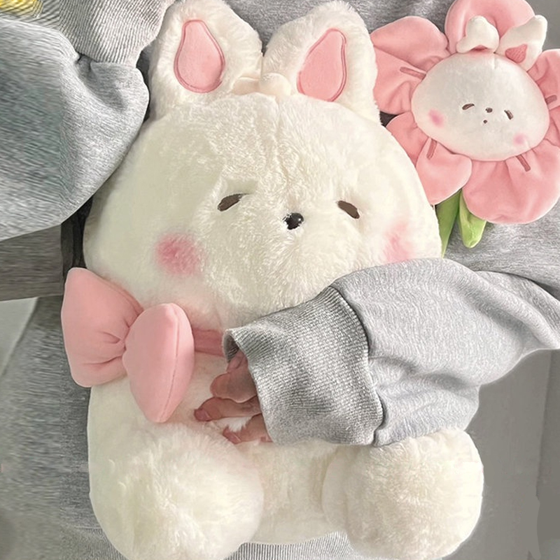 Dễ thương bánh mì Búp bê thỏ Búp bê thỏ vải lông Búp bê thỏ đồ chơi của bé gái búp bê Gối ngủ quà sinh nhật