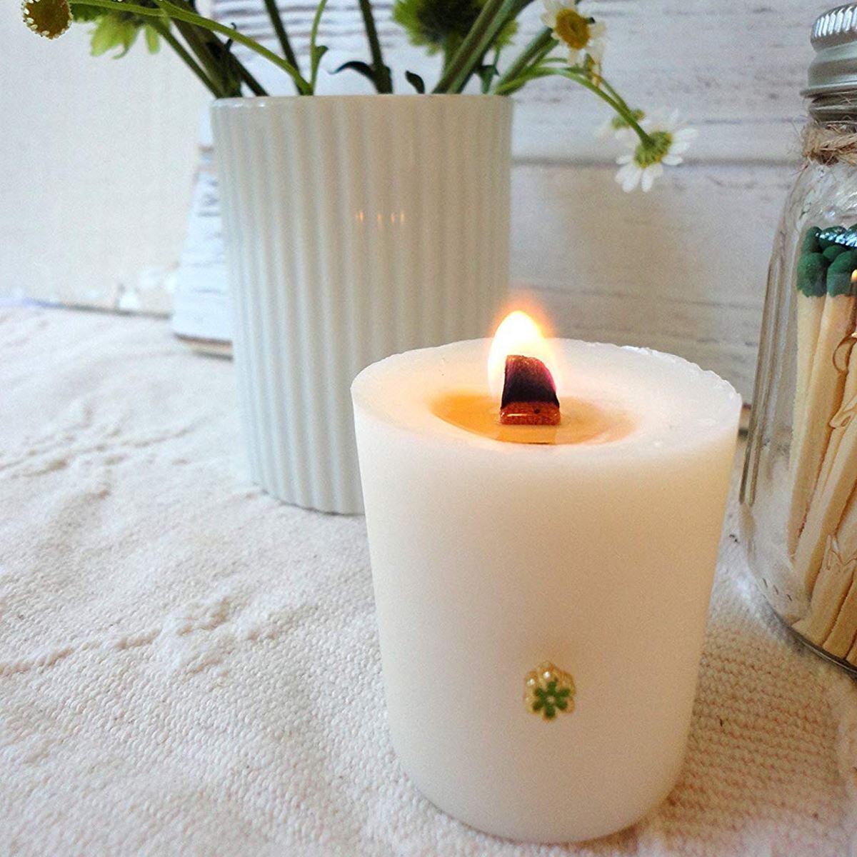 Bộ Bấc Nến Bền Vững Lõi Gỗ 20x Bộ Dụng Cụ Làm Nến Tự Làm 8-15Mm