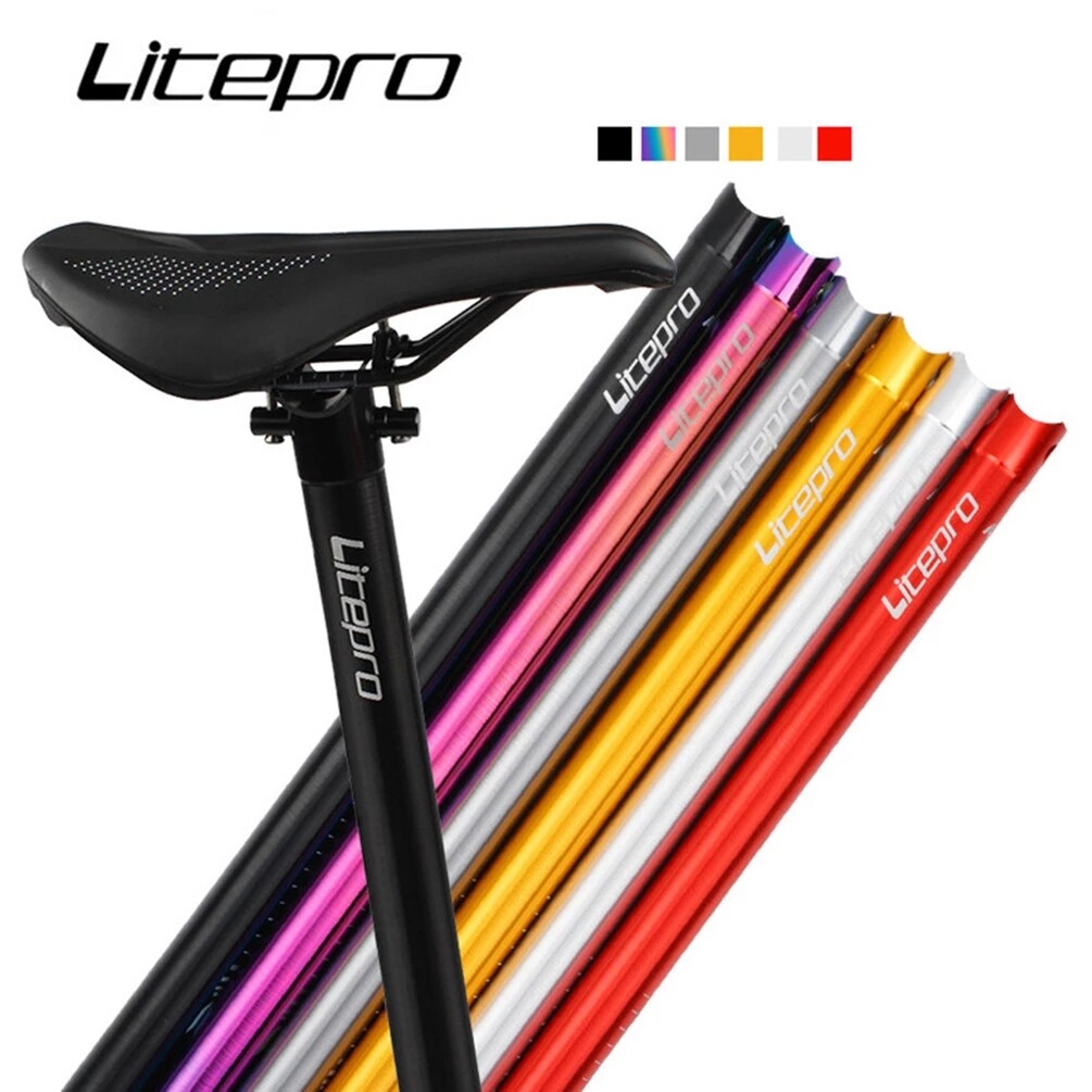 Litepro cọc yên xe đạp gấp bằng hợp kim nhôm cnc 31.8*580mm ống yên 338g siêu nhẹ ống yên cho xe đạp fnhon