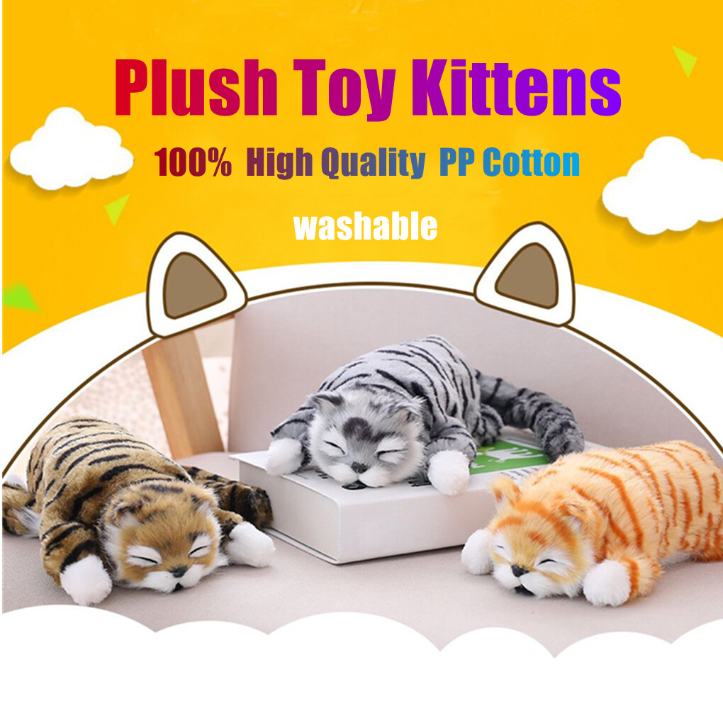 Bán Chạy Mô Phỏng Chạy Điện Mèo Thú Nhồi Bông Mèo Con CuộN Mèo 3 Màu Sắc Búp Bê Nhồi Bông