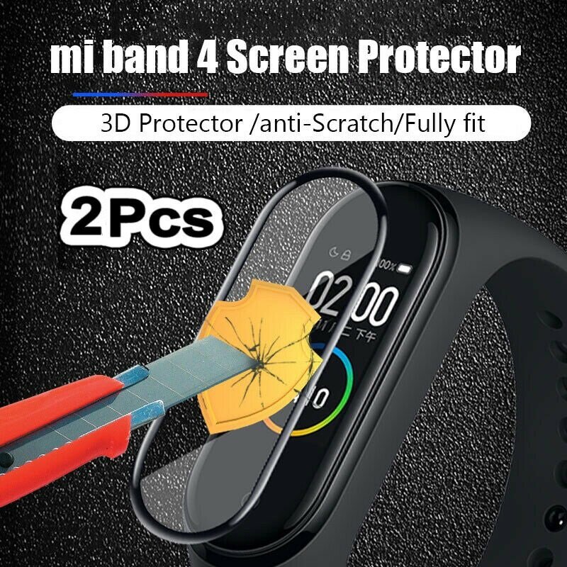 [Songful] 2 chiếc 3D bọc hoàn toàn kính cường lực miếng phim bảo vệ màn hình cho Xiaomi Mi Band 4