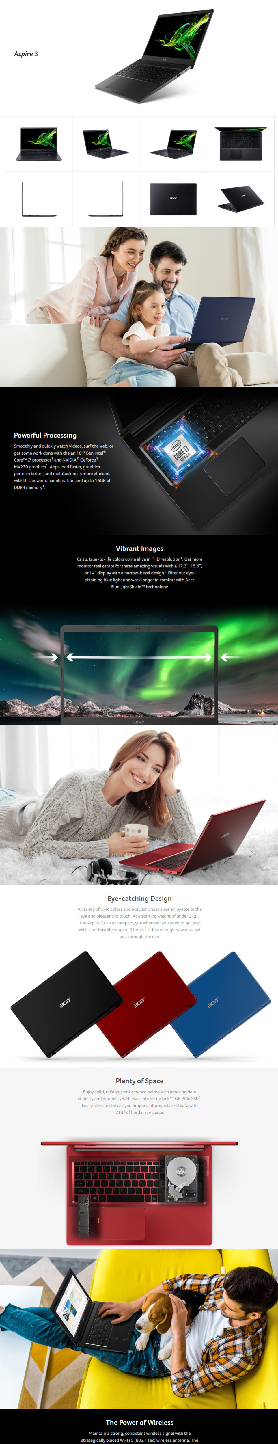 Acer Aspire 3 A315-510P-C6S0 15.6'' FHD Laptop Pure Silver ( N100, 8GB,  512GB SSD, Intel, W11, HS ) : NB Plaza