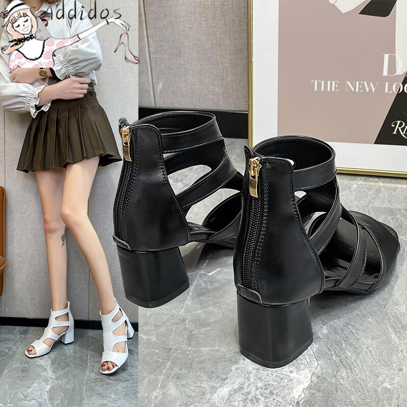 Xăng đan nữ cao gót xăng đan mùa hè hở ngón thời trang thường ngày giày xăng đan khoét lỗ