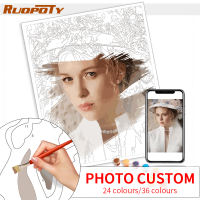 RUOPOTY Frame Diy Painting By Numbers Photo Custom Acrylic Wall Art Picture Coloring By Numbers For Diy Gift Artwork 40x50cm
