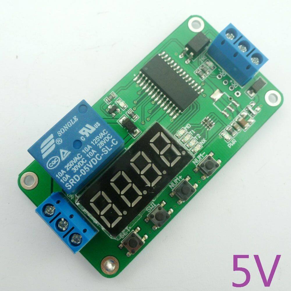 Diymore Công tắc hẹn giờ chu kỳ kích hoạt mức thấp PLC rơ le trễ kỹ thuật số LED để đảo ngược thời gian đảo ngược thời gian của đèn nhà thông minh tự động DC5V