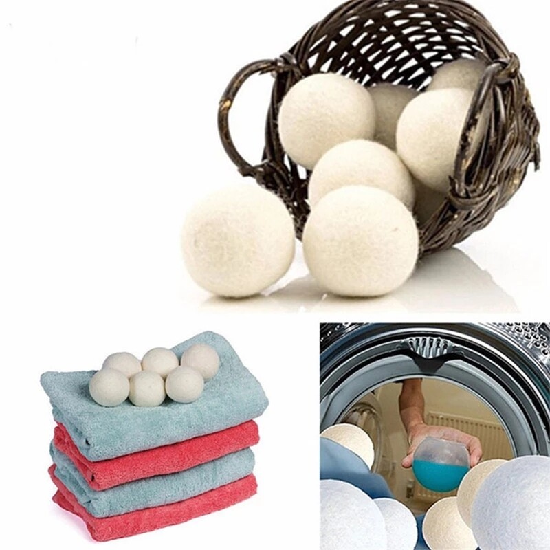 Giấc Mơ Hunter 6 Cái/gói 7Cm Len Máy Sấy Quả Bóng Máy Giặt Cao Cấp Bóng Mềm Vải Giặt Hữu Cơ Tự Nhiên Có Thể Tái Sử Dụng Giặt Giặt Giặt Bóng